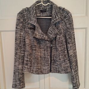 Lane Bryant Black and White Textured Jacket